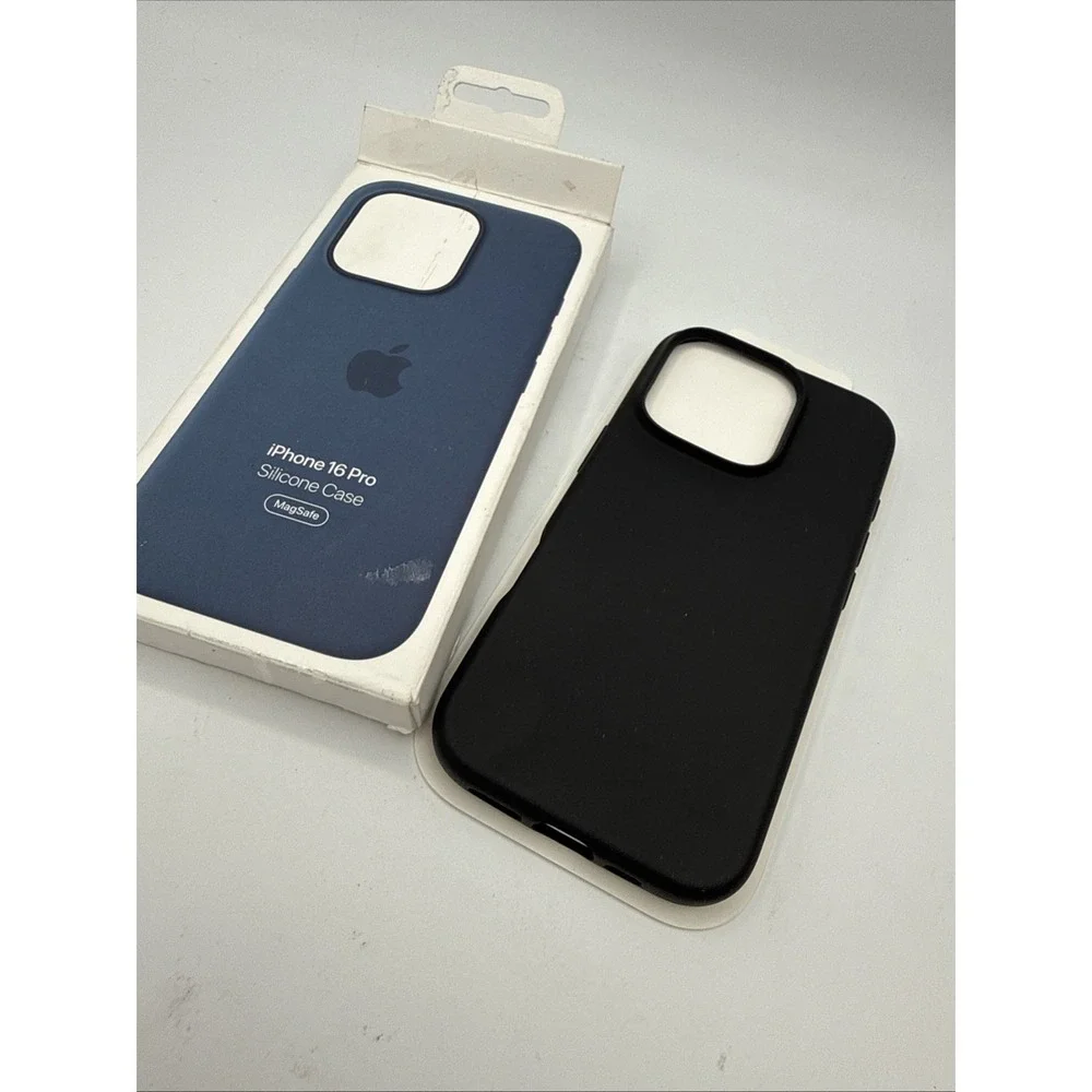 Genuine OEM Apple iPhone 16 Pro Silicone Case Ultramarine Black Color